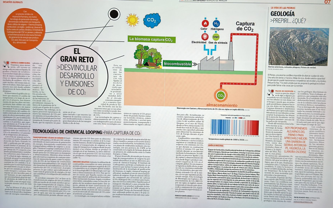 Las tecnologías Chemical Looping en el Heraldo de Aragón